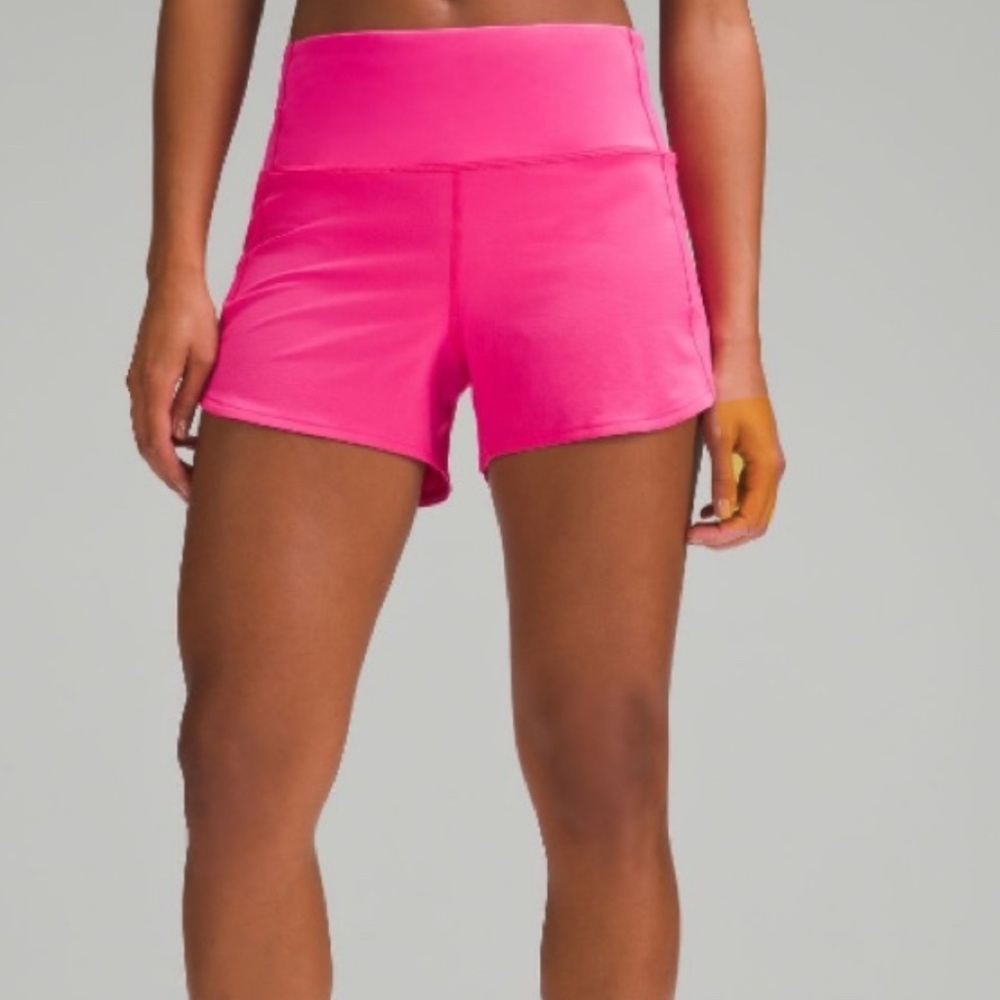 Lululemon Sonic Pink High Rise Speed Up Shorts 4”